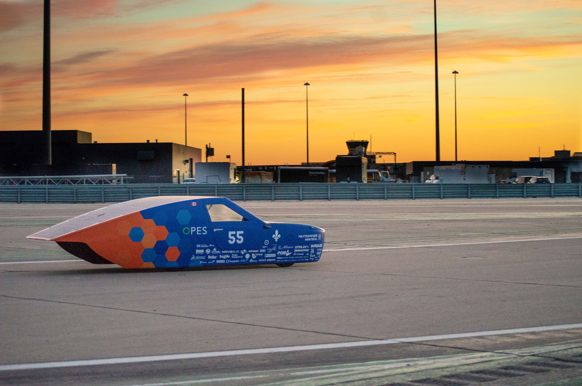 Race car from Canada uses integrated solar panels from OPES Solutions