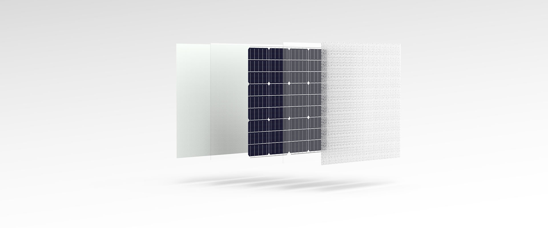 integrated solar panel for vehicles in exploded view