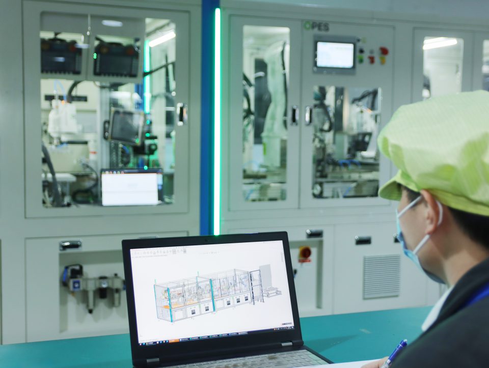 OPES Solutions' own-designed automation line for off-grid solar modules